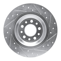 R1 Concepts R1 14-23 Jeep Cherokee Rear Left Drilled & Slotted Silver Brake Rotor