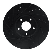 R1 Concepts R1 07-17 Nissan Sentra Front Right Drilled & Slotted Black Brake Rotor