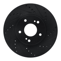 R1 Concepts R1 97-01 Infiniti Q45 Front Right Drilled & Slotted Black Brake Rotor