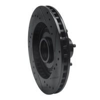 R1 Concepts R1 87-92 Lincoln Mark VII Front Left Drilled & Slotted Black Brake Rotor