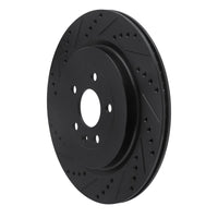 R1 Concepts R1 13-19 Ford Police Interceptor Sedan Rear Left Drilled & Slotted Black Brake Rotor