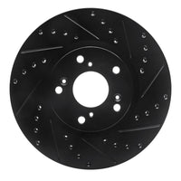 R1 Concepts R1 02-15 Acura ILX Front Right Drilled & Slotted Black Brake Rotor