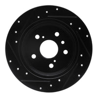R1 Concepts R1 2012-2018 Lexus ES300H Rear Right Drilled & Slotted Black Brake Rotor