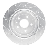 R1 Concepts R1 14-19 Chevrolet Corvette Rear Right Drilled & Slotted Silver Brake Rotor