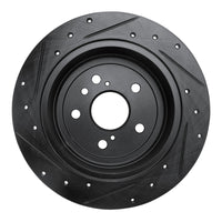 R1 Concepts R1 09-15 Toyota Venza Rear Right Drilled & Slotted Black Brake Rotor