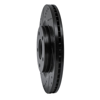 R1 Concepts R1 11-19 Nissan Sentra Front Left Drilled & Slotted Black Brake Rotor