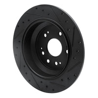 R1 Concepts R1 10-15 Honda Crosstour Rear Left Drilled & Slotted Black Brake Rotor