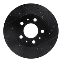 R1 Concepts R1 95-97 Ford Crown Victoria Front Right Drilled & Slotted Black Brake Rotor