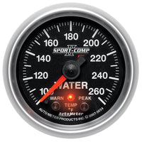 Autometer Sport-Comp II 52.4mm 100-260 Deg F Water Temp Peak & Warn w/ Electronic Control Gauge