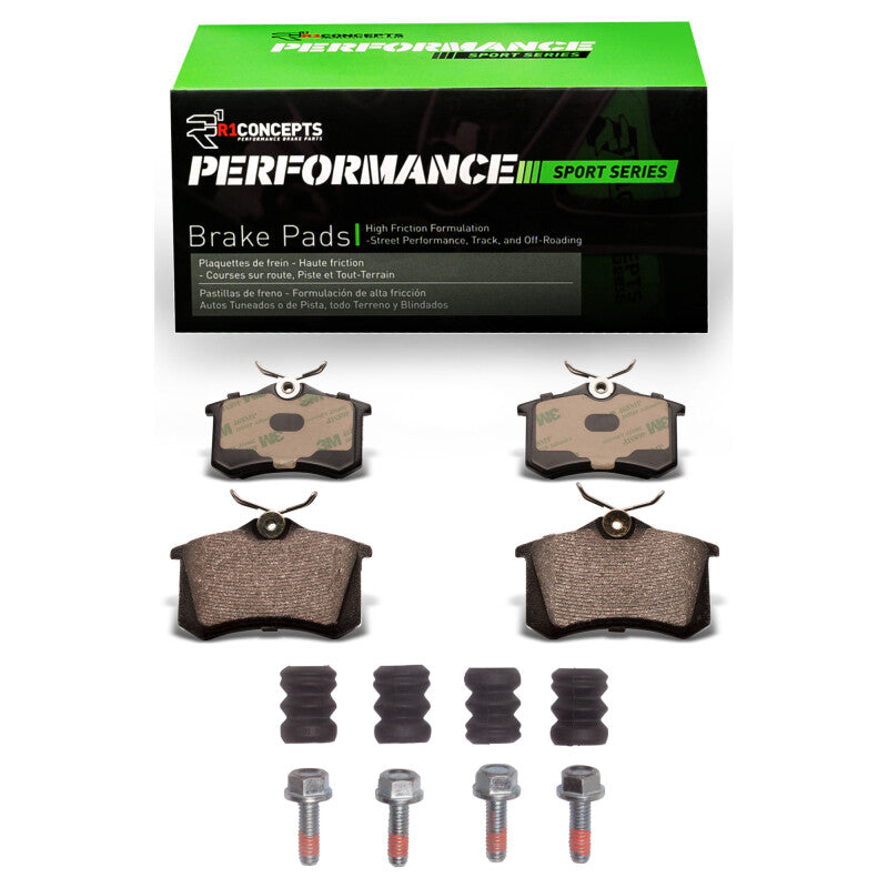 R1 Concepts R1 85-19 Audi A3 Rear Performance Sport Pads & Hardware Kit