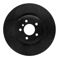 R1 Concepts R1 09-19 BMW 760LI Rear Right Drilled & Slotted Black Brake Rotor
