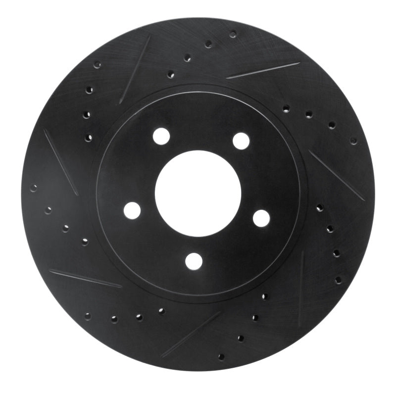 R1 Concepts R1 05-12 Ford Escape Front Left Drilled & Slotted Black Brake Rotor