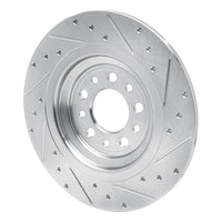 R1 Concepts R1 14-23 Jeep Cherokee Rear Left Drilled & Slotted Silver Brake Rotor