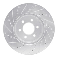 R1 Concepts R1 03-03 Dodge Durango Front Right Drilled & Slotted Silver Brake Rotor