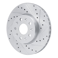 R1 Concepts R1 14-20 Cadillac CT6 Front Right Drilled & Slotted Silver Brake Rotor