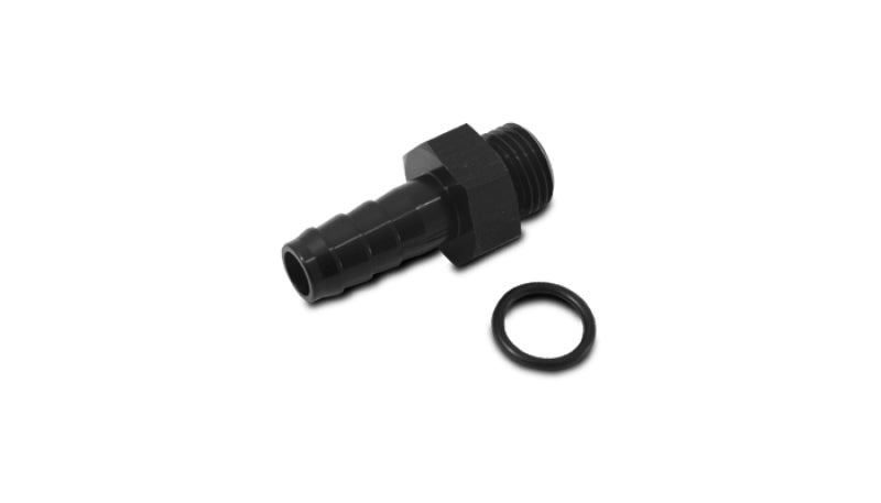 Vibrant Aluminum Male -6AN ORB to 1/8in Barb w/O-Ring - Anodized Black