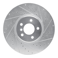 R1 Concepts R1 08-19 BMW X5 Front Right Drilled & Slotted Silver Brake Rotor