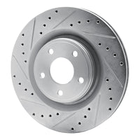 R1 Concepts R1 07-10 Chevrolet COBALT Front Left Drilled & Slotted Silver Brake Rotor