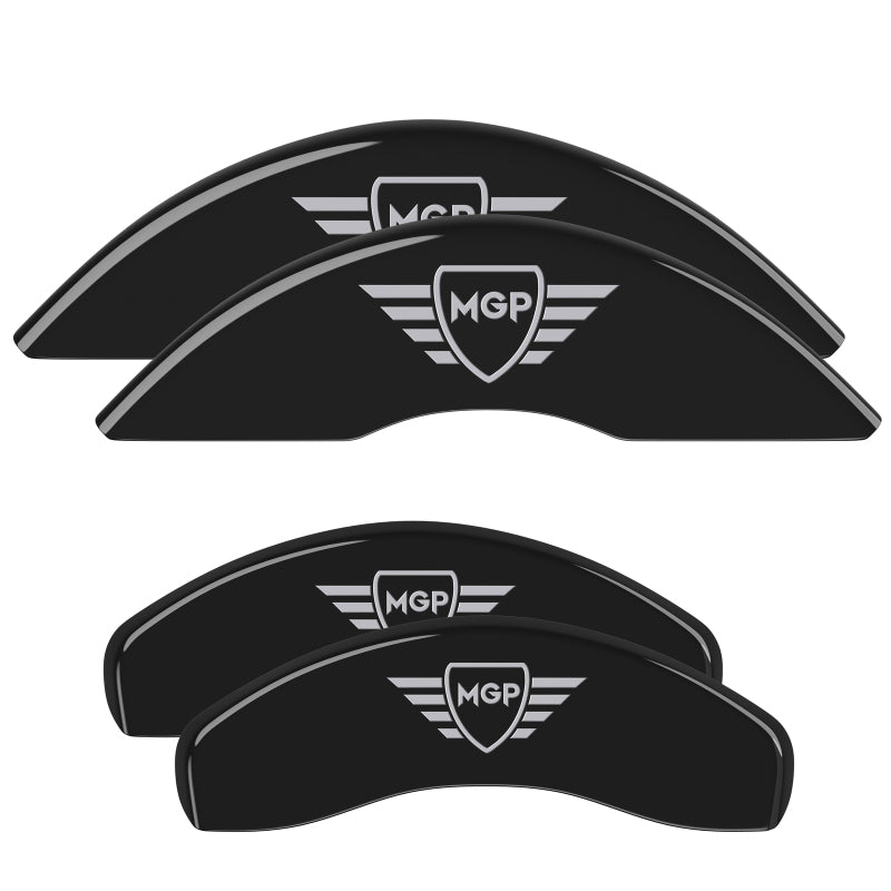 MGP 4 Caliper Covers Engraved Front & Rear MGP Black Finish Silver Characters 2019 Ram 1500