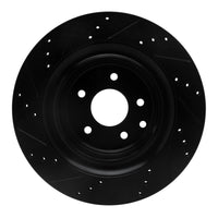 R1 Concepts R1 07-15 Infiniti G35 Rear Right Drilled & Slotted Black Brake Rotor