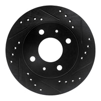 R1 Concepts R1 95-00 Nissan Lucino (Mexico) Front Right Drilled & Slotted Black Brake Rotor
