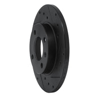 R1 Concepts R1 73-05 Audi Fox Front Right Drilled & Slotted Black Brake Rotor
