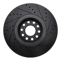 R1 Concepts R1 00-03 Audi A8 Front Left Drilled & Slotted Black Brake Rotor