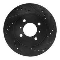R1 Concepts R1 98-07 Mitsubishi Lancer Front Right Drilled & Slotted Black Brake Rotor