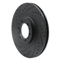 R1 Concepts R1 98-04 Mitsubishi Montero Front Left Drilled & Slotted Black Brake Rotor