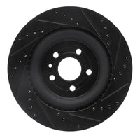 R1 Concepts R1 13-19 Ford Police Interceptor Sedan Front Left Drilled & Slotted Black Brake Rotor