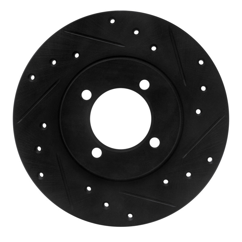 R1 Concepts R1 80-83 Toyota Corolla (US/Canada) Front Right Drilled & Slotted Black Brake Rotor