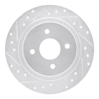 R1 Concepts R1 02-04 Ford Focus Rear Left Drilled & Slotted Silver Brake Rotor