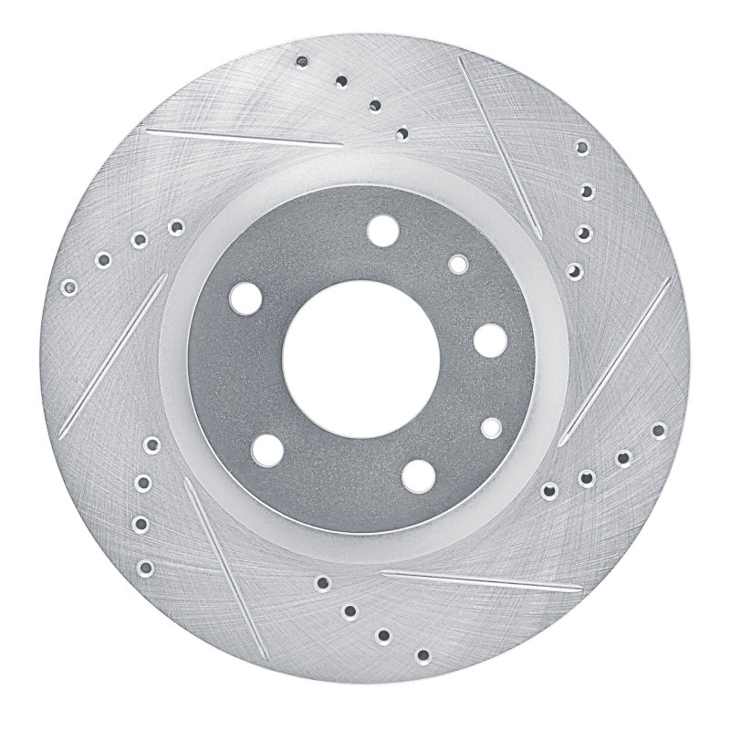 R1 Concepts R1 2019-2025 Mazda 3 Front Right Drilled & Slotted Silver Brake Rotor