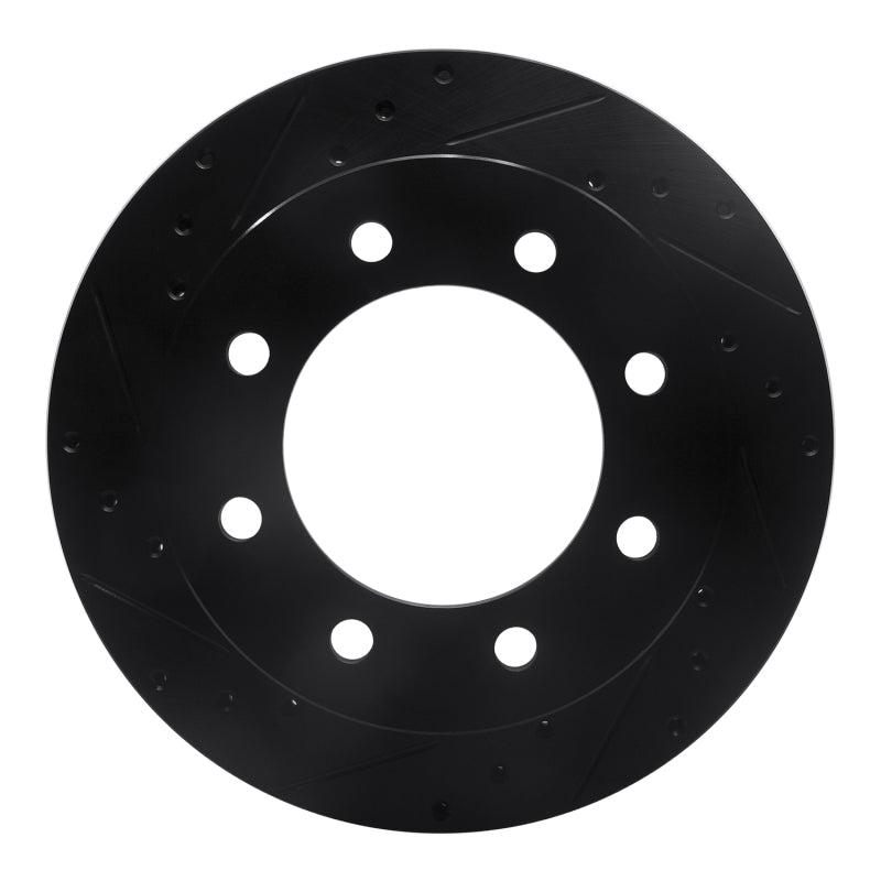 R1 Concepts R1 99-20 Chevrolet Silverado 2500 Rear Left Drilled & Slotted Black Brake Rotor