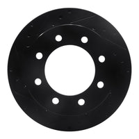 R1 Concepts R1 99-20 Chevrolet Silverado 2500 Rear Left Drilled & Slotted Black Brake Rotor
