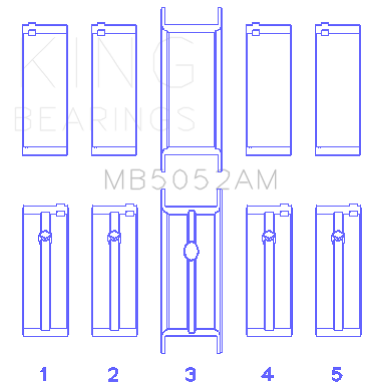 King Engine Bearings Chrysler/Mitsubishi 122ci 2.0L (Size STD) Main Bearing Set