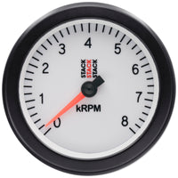 Autometer Stack Sport 88mm 0-8K RPM Tachometer - White