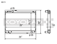 Koyo 86-92 Toyota Supra NA/Turbo MT Only (USDM Vehicles Req. M16x1.5 Plug) Radiator