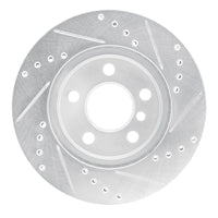R1 Concepts R1 14-21 BMW i3 Front Left Drilled & Slotted Silver Brake Rotor