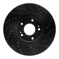 R1 Concepts R1 15-19 Kia Soul EV Front Left Drilled & Slotted Black Brake Rotor