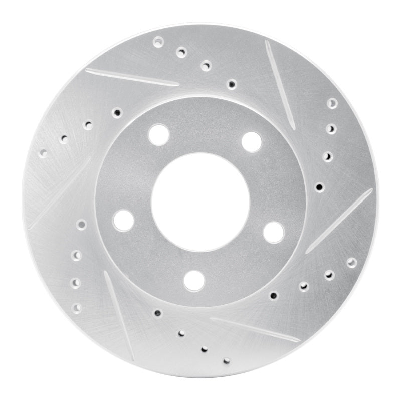 R1 Concepts R1 1975-1980 Ford Granada Right Rear Drilled & Slotted Silver Brake Rotor