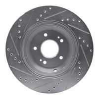R1 Concepts R1 18-23 Genesis G80 Rear Right Drilled & Slotted Silver Brake Rotor