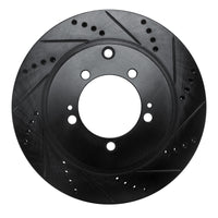 R1 Concepts R1 03-06 Mitsubishi Lancer Rear Right Drilled & Slotted Black Brake Rotor