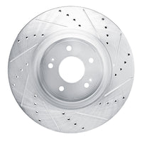R1 Concepts R1 2022-2023 Genesis G70 Front Right Drilled & Slotted Silver Brake Rotor