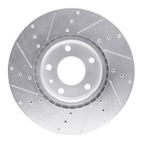 R1 Concepts R1 14-19 Chevrolet Corvette Front Right Drilled & Slotted Silver Brake Rotor