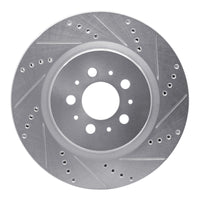 R1 Concepts R1 04-07 Volvo S60 Rear Right Drilled & Slotted Silver Brake Rotor