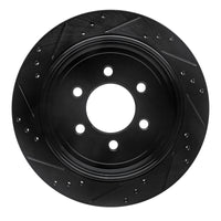R1 Concepts R1 07-17 Ford Expedition Rear Right Drilled & Slotted Black Brake Rotor