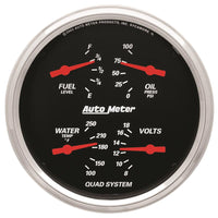 AutoMeter Gauge Quad 5in. 0 Ohm(e) to 90 Ohm(f)Elec Designer Black