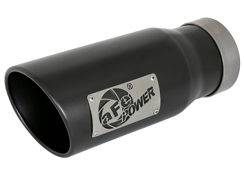 aFe MACH Force-Xp Universal Exhaust Tip 4 IN Inlet x 5 IN Outlet x 12 IN L- Black Tip