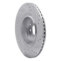 R1 Concepts R1 09-20 Nissan 370Z Rear Left Drilled & Slotted Silver Brake Rotor